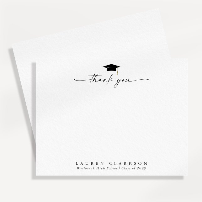 Simple Elegant Graduation Thank You Note Card Inbjudningar (Skapare uppladdad)