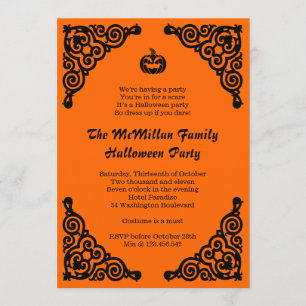 Simple Elegant Halloween Costume Party-inbjudan Inbjudningar