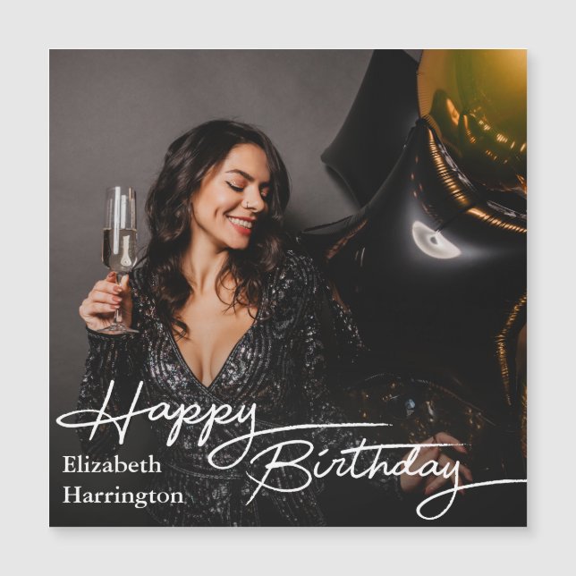 Simple Elegant Happy Birthday Photo (Framsida)