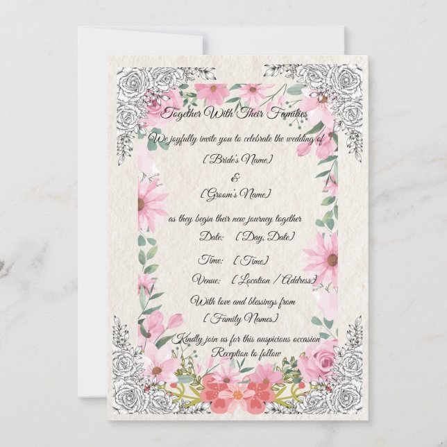 Simple Elegant Indian Wedding Invitation | Traditi Inbjudningar (Framsida)