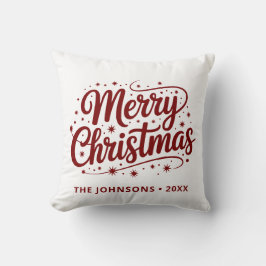 Simple Elegant Merry Christmas Script Kudde