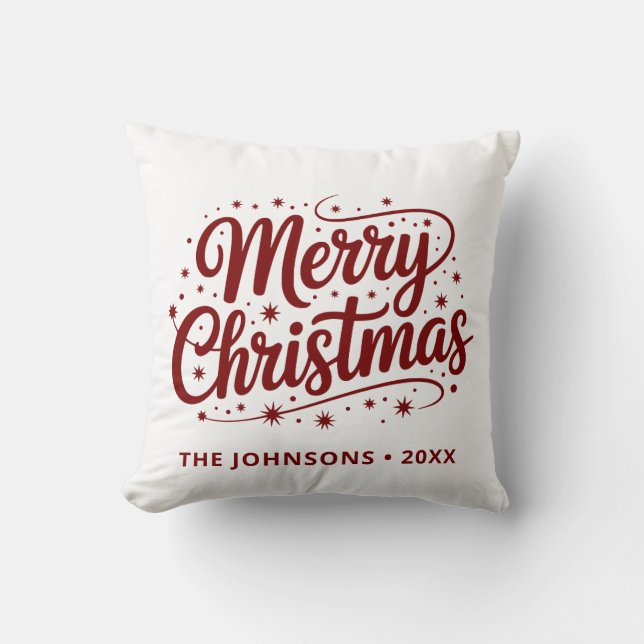 Simple Elegant Merry Christmas Script Kudde (Framsida)