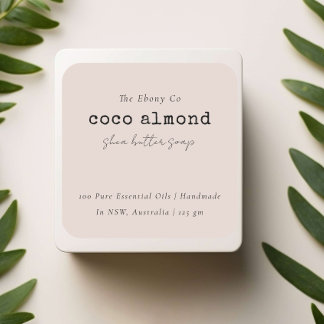 Simple Elegant Minimal Dusky Blush Soap Label Fyrkantigt Klistermärke