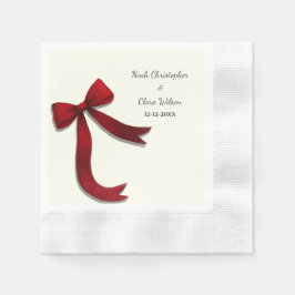 Simple Elegant Minimalist Red Bow Pappersservett