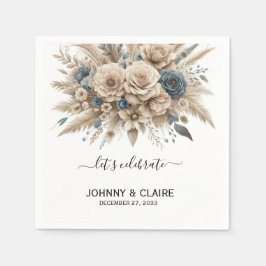 Simple Elegant Modern Boho Pampas Grass Classic Pappersservett