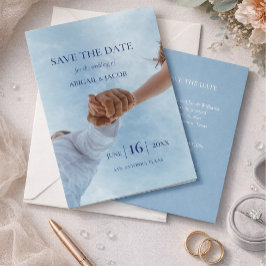 Simple Elegant Modern Photo Wedding Save the Date Inbjudningar