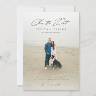 Simple Elegant Modern QR Code Photo Wedding Spara Datumet