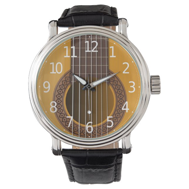 Simple Elegant Musical Guitar | Manar Watch Armbandsur (Framsida)
