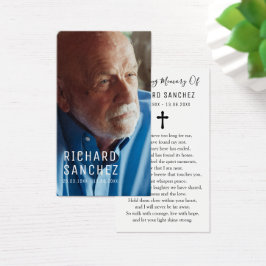 Simple Elegant Photo Funeral Sympathy Prayer Cards Visitkort