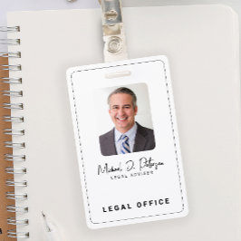 Simple elegant photo ID name tag 