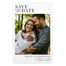 Simple Elegant Photo Wedding Save the Date Magnet