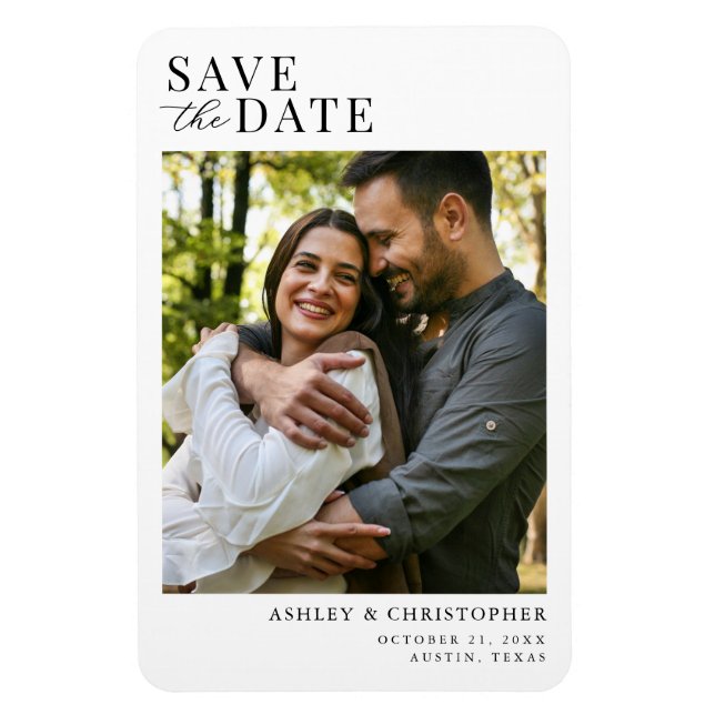 Simple Elegant Photo Wedding Save the Date Magnet (Vertikal)