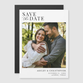 Simple Elegant Photo Wedding Save the Date Magnetisk Inbjudningskort