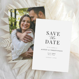 Simple Elegant Photo Wedding Save the Date Spara Datumet
