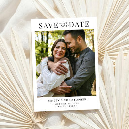 Simple Elegant Photo Wedding Save the Date Spara Datumet
