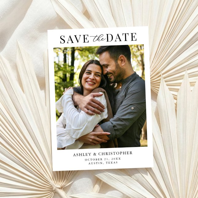 Simple Elegant Photo Wedding Save the Date Spara Datumet (Skapare uppladdad)