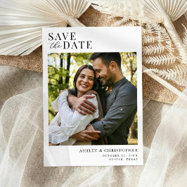 Simple Elegant Photo Wedding Save the Date Spara Datumet