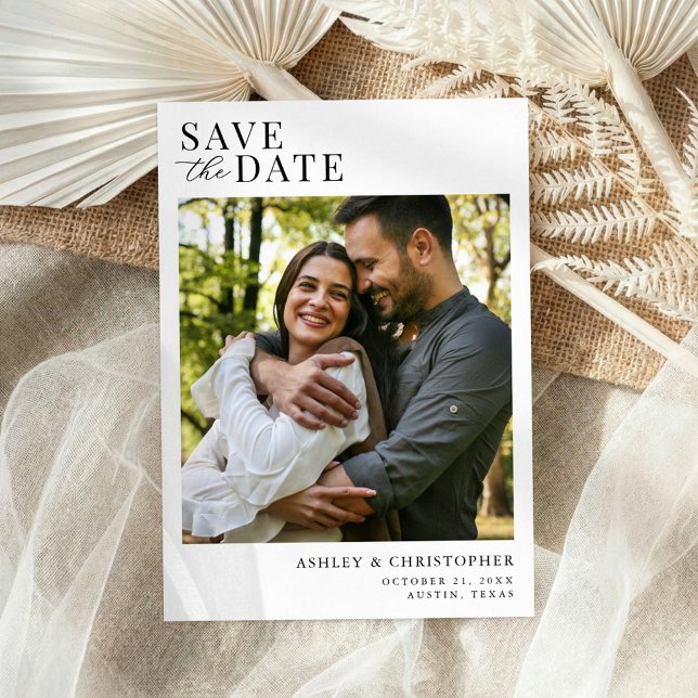 Simple Elegant Photo Wedding Save the Date Spara Datumet (Skapare uppladdad)