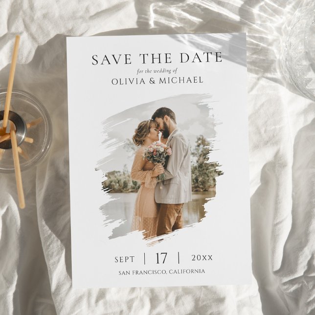 Simple Elegant Photo Wedding Save the Date Spara Datumet (Skapare uppladdad)