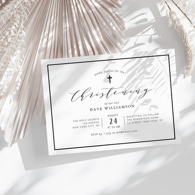 Simple elegant ram christening-inbjudan inbjudningar (Skapare uppladdad)