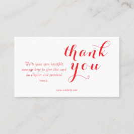 Simple Elegant Red Script Business Order Thank You Visitkort