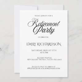 Simple Elegant Retirement Party Invitation Inbjudningar