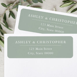 Simple Elegant Sage Green Wedding Return Address Returadress Etikett