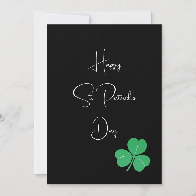Simple Elegant Saint Patricks Day Shamrock Tack Kort (Framsida)
