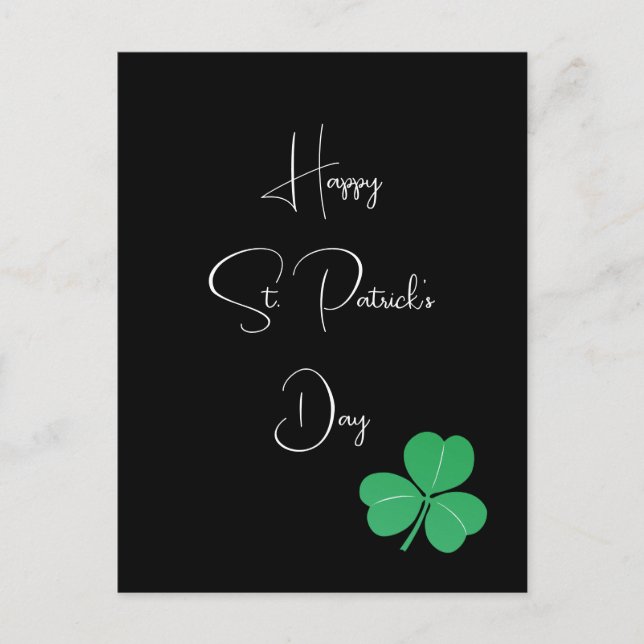 Simple Elegant Saint Patricks Day Shamrock Vykort (Framsida)