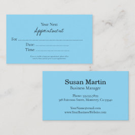 Simple Elegant Script Appointment Card Tidsbeställning Kort