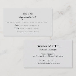 Simple Elegant Script Appointment Card Tidsbeställning Kort