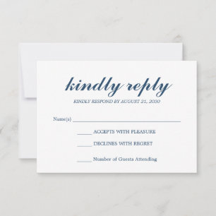 Simple Elegant Script Bröllop OSA Midnight Blue