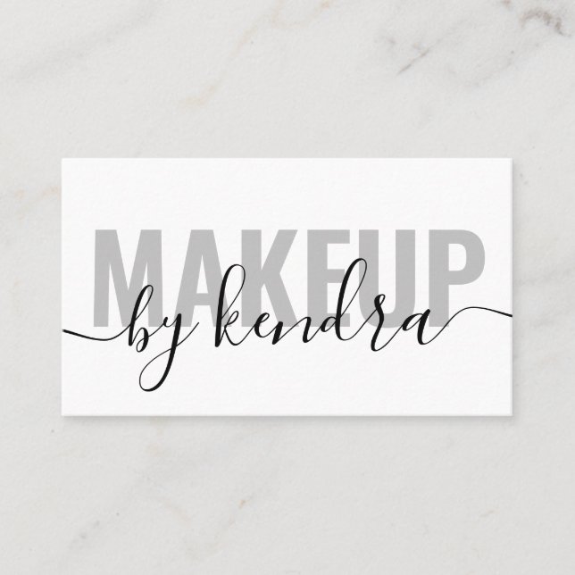 Simple Elegant Script Makeup Artist Visitkort (Framsida)