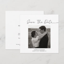 Simple Elegant Script Photo Text Wedding Spara Datumet