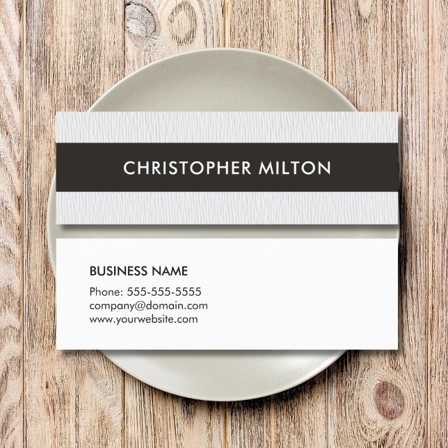 Simple Elegant Struktur White Black Rand Attorney Mini Visitkort (Skapare uppladdad)