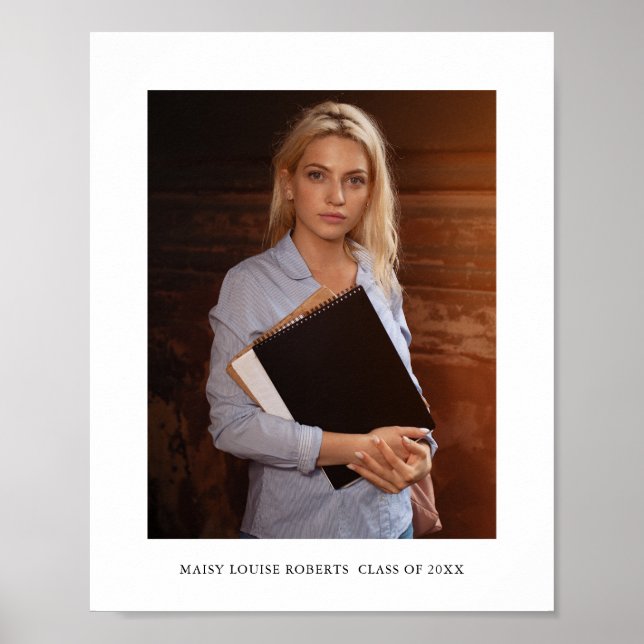 Simple Elegant Student Photo and Namn Poster (Framsidan)
