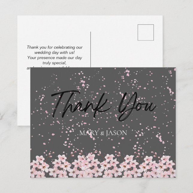 Simple Elegant Thank You Card Vykort (Fram/baksida)