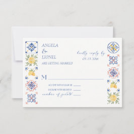 Simple Elegant Tiles Amalfi Coast Italy Wedding OSA Kort