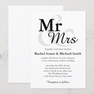 &Simple Elegant Typography Bröllop Inbjudningar