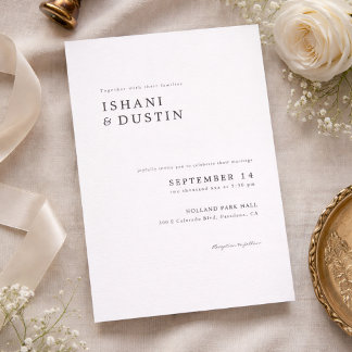 Simple Elegant Typography Wedding Inbjudningar