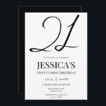 Simple Elegant Unisex 21st Birthday Party Inbjudningar<br><div class="desc">Simple yet elegant birthday party invitation in black and white colours, suitable for men or women. All text, font and font colour is fully customizable to meet your requirements. Sophisticated and stylish invitation for your special day. This example is for a birthday, but could be used for any event including:...</div>