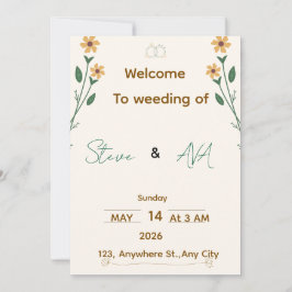 Simple Elegant Wedding Invitation Inbjudningar
