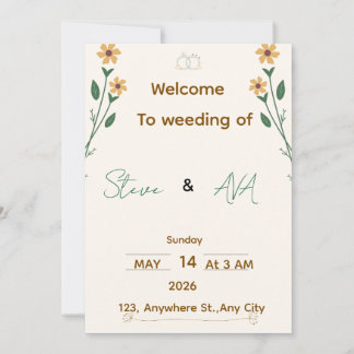 Simple Elegant Wedding Invitation Inbjudningar