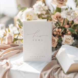 Simple Elegant White Photo Bröllop Hans Vows Kort
