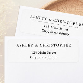 Simple Elegant White Wedding Return Address Returadress Etikett