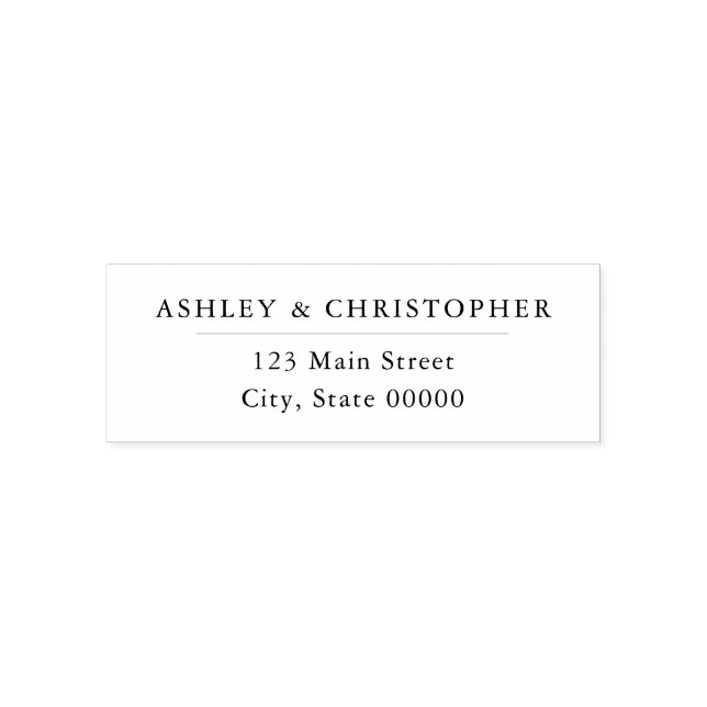 Simple Elegant White Wedding Return Address Självfärgande Stämpel (Design)