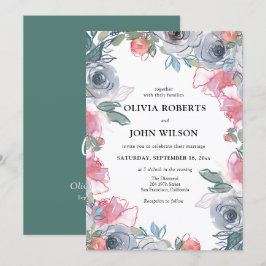 Simple Elegant WildblomWedding Inbjudningar