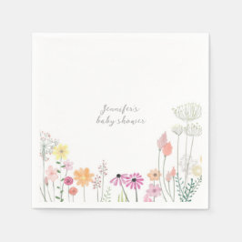 Simple Elegant Wildflower Baby Shower  Pappersservett