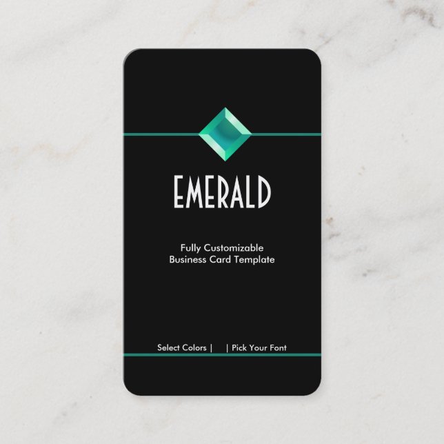 Simple Emerald Teal Logotyp Visitkort (Framsida)