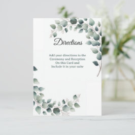 Simple Eucalyptus  Directions Enclosure Card Tack Kort